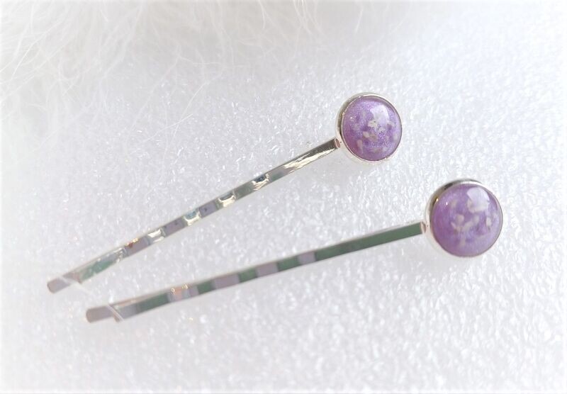 Hair slide 10mm cabochon (pair)