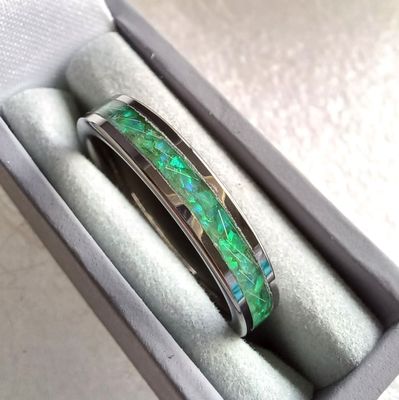 Eternity band tungsten carbide ring to contain the ashes you send me.  Memorial jewellery, Keepsake Jewellery