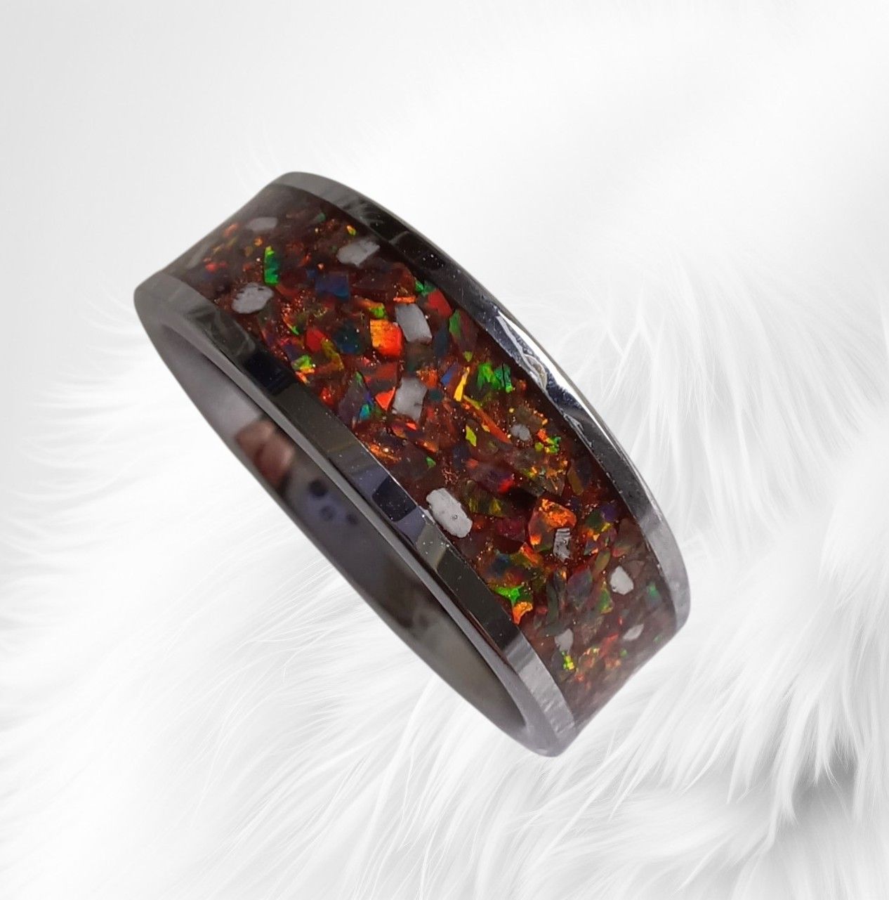 Eternity band tungsten carbide ring to contain the ashes you send me.  Memorial jewellery, Keepsake Jewellery