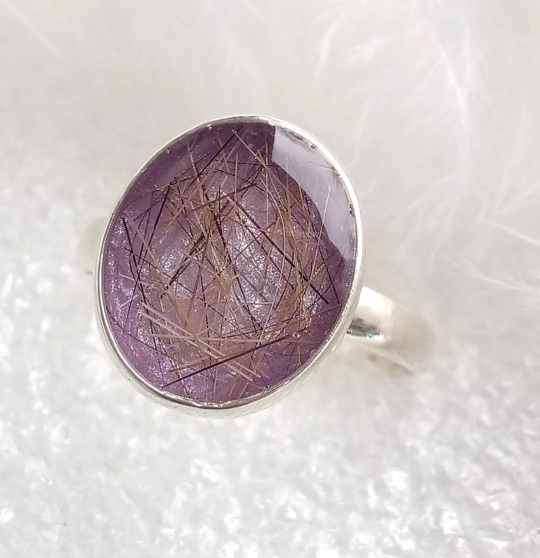 Sterling silver Oval ring  with a stone containing the hair, fur or ashes you send me.  Memorial jewellery, Keepsake Jewellery
