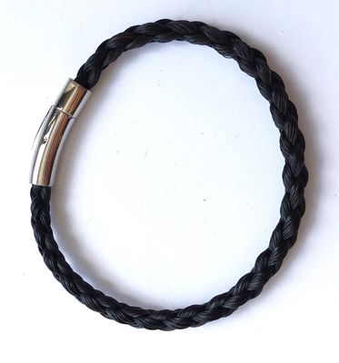 HORSE HAIR Braided 4 strand bracelet with Stainless Steel Bayonet Clasp