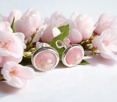 Round  stud Earrings 6mm cabochon