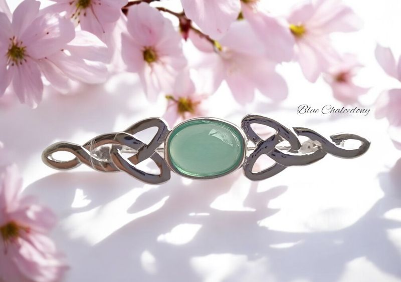 Sterling silver Celtic Brooch to contain a semi precious stone of your choice 