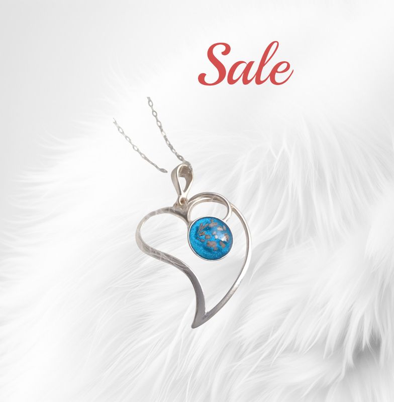 Sterling Silver open heart pendant and chain to contain a stone encapsulating the hair, fur or ashes you send me.  Memorial Jewellery Keepsake Jewellery