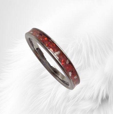 Eternity band tungsten carbide ring to contain the ashes you send me.  Memorial jewellery, Keepsake Jewellery