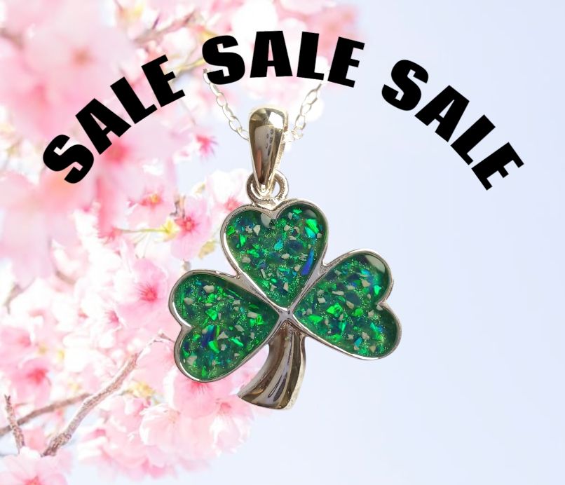 SHAMROCK pendant to encapsulate hair or ashes with chain Sterling silver CAN BE ENGRAVED