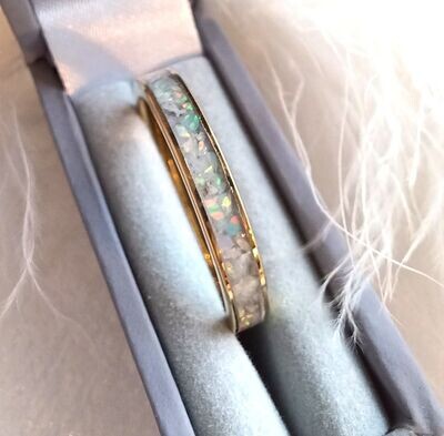 Eternity band Tungsten Carbide 3.2mm ring - GOLD Colour Eternity band tungsten carbide ring to contain the ashes you send me. Memorial jewellery, Keepsake Jewellery