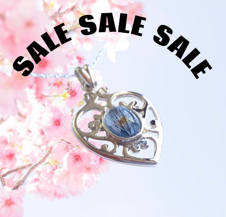 SCROLL HEART pendant & chain 8x6mm cabochon to encapsulate hair or ashes