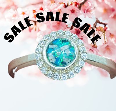 Hallo Cluster with 6mm centre to encapsulate hair or ashes Sterling Silver