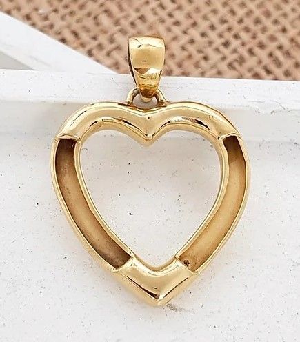 Heart Pendant braid inlay - sterling silver 24ct Gold Plated
