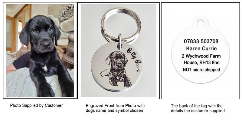 Personalised photo tag for Dogs Personalised photo tag for Dogs