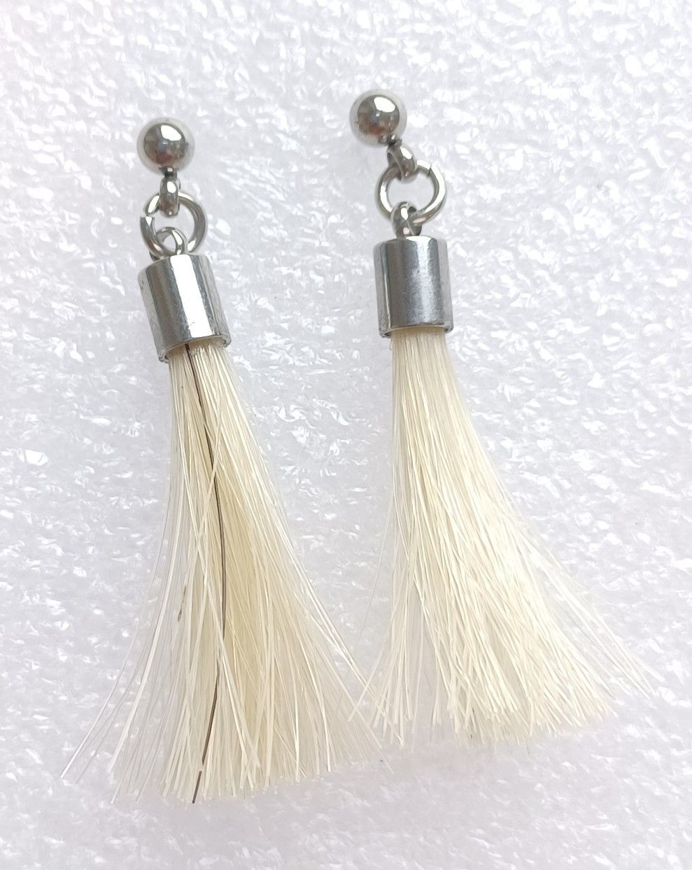 Tassel  Stud earrings using your own horses hair