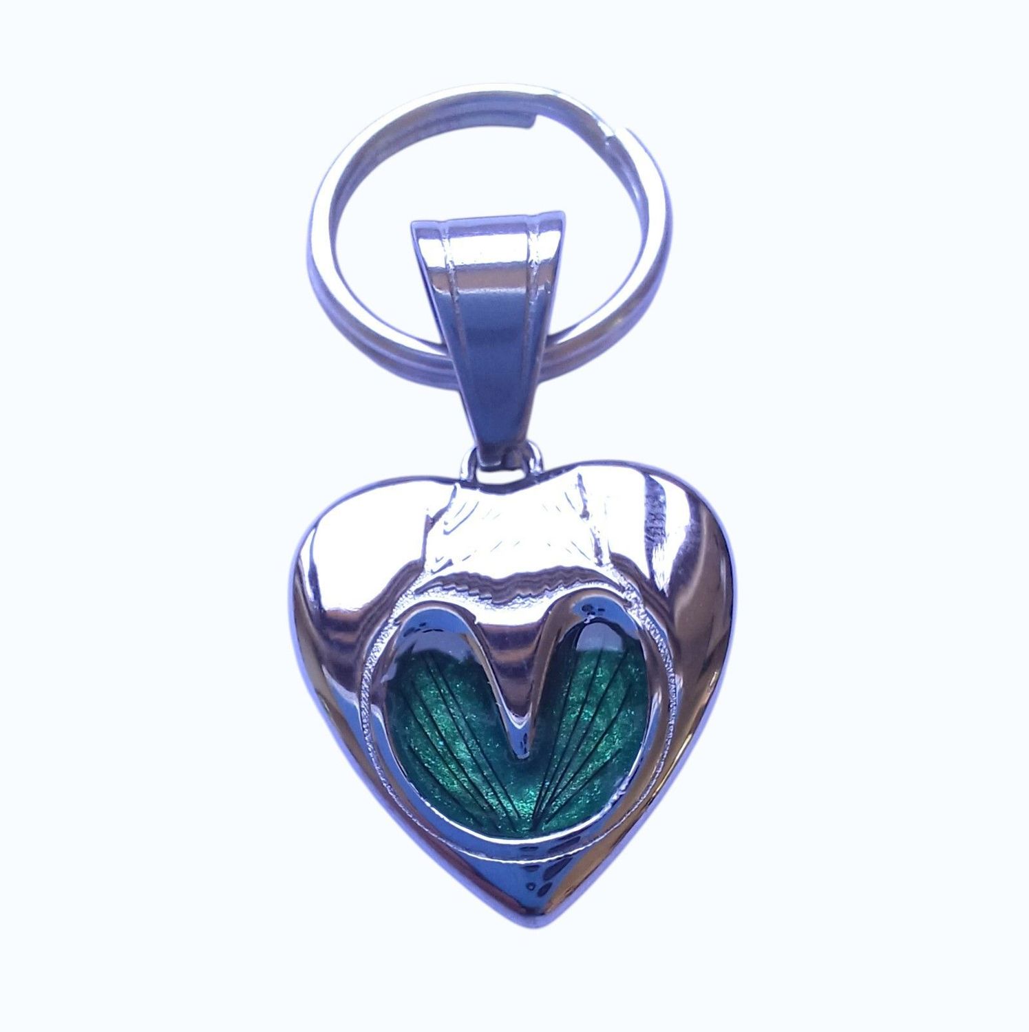 Stainless Steel heart with HOOF inlay, Pendant or Key charm can be engraved
