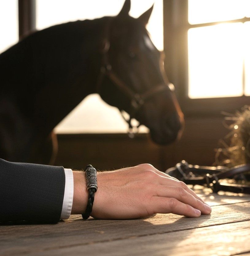HORSE HAIR Braided 4 strand bracelet with stainless steel slider and clasp HORSE HAIR Braided 4 strand bracelet with stainless steel slider and clasp