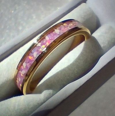 Eternity band Tungsten Carbide 4mm ring - GOLD Colour Eternity band Tungsten Carbide 4mm ring - GOLD Colour