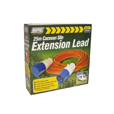 230V 25m caravan site extension lead