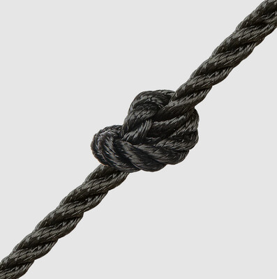 3 strand polypropylene rope, black 3 strand polypropylene rope, black