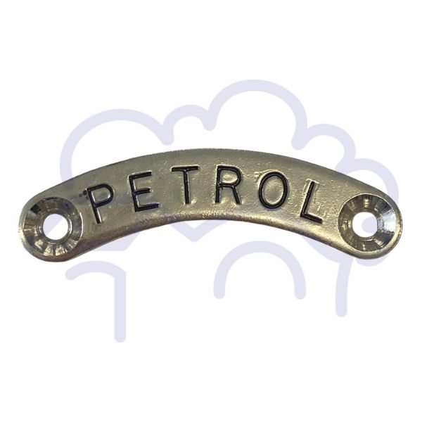 Curved chrome deck filler plaque Petrol