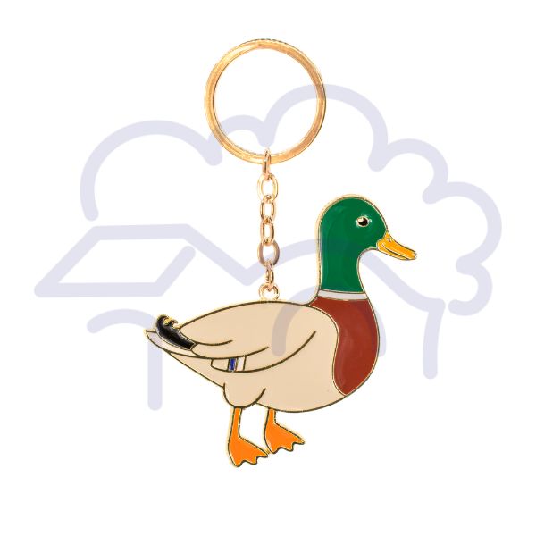 Mallard duck enamel keyring