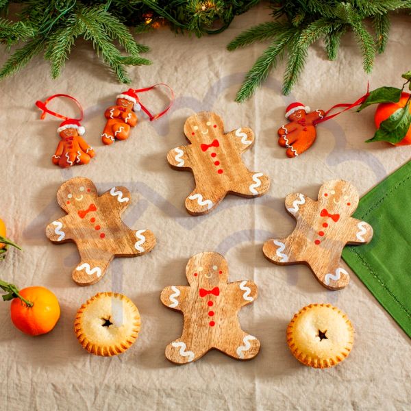 Gingerbread man coasters set of 4