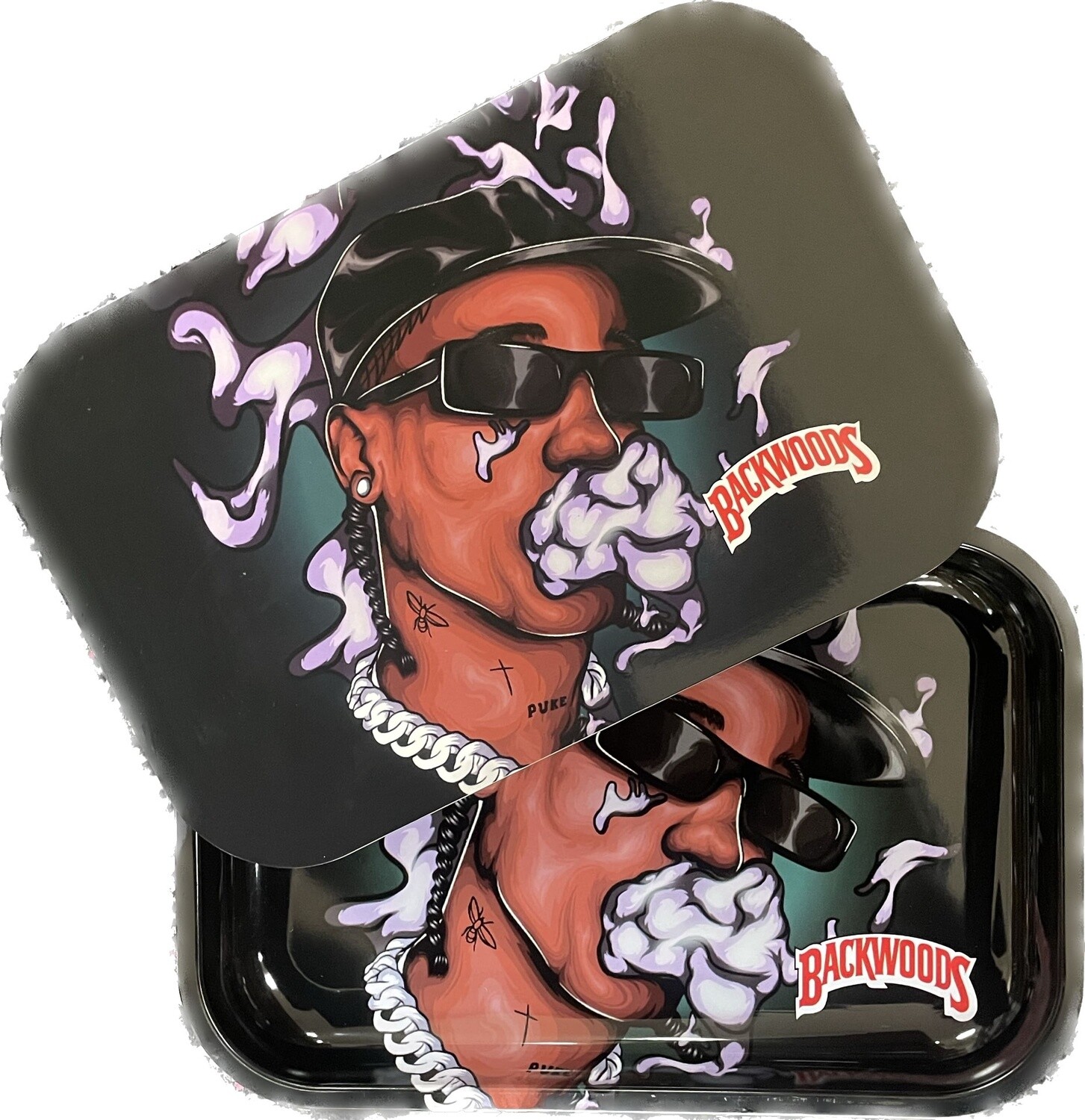 Rolling Tray with Magnetic Lid, Colour: Backwoods Smoking