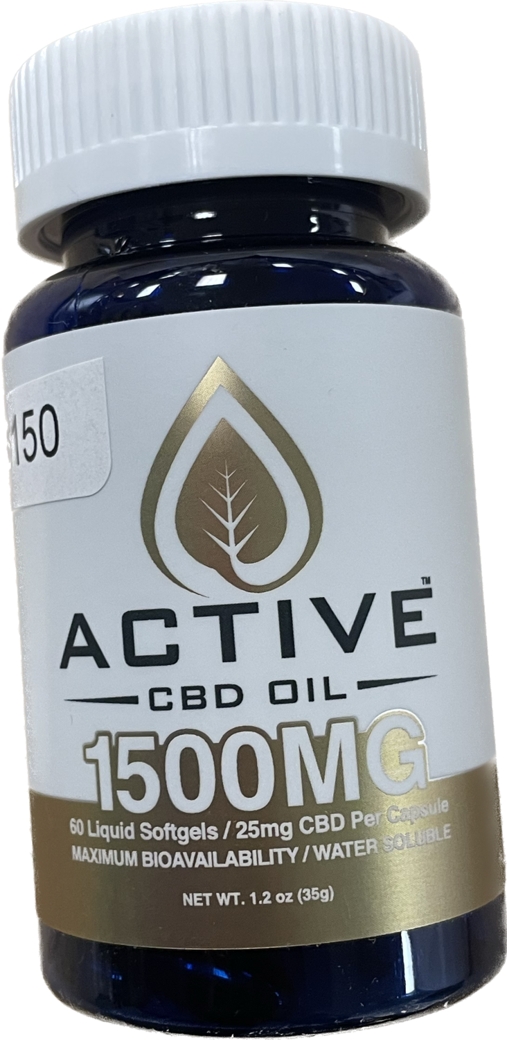 Active 1500mg CBD Gold Label Liquid Gel Capsules