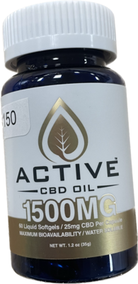 Active 1500mg CBD Gold Label Liquid Gel Capsules