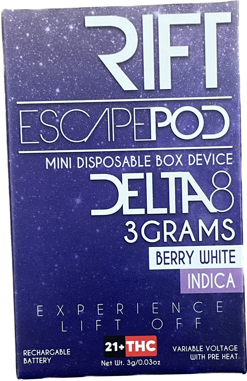 Rift Escapepod 3g D8 Disposable, Strain: Berry White (I)