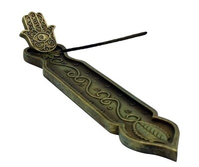 Hamsa Hand Flat Incense Burner 10.5&quot;