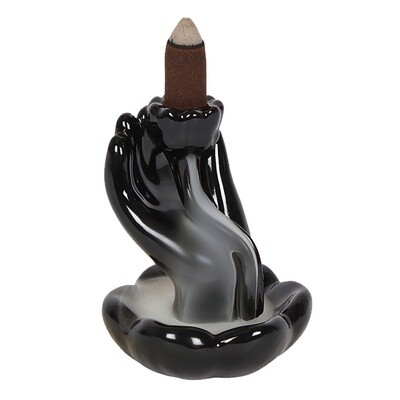 Lotus in Hand Ceramic Backflow Incense Burner 3.5&quot;