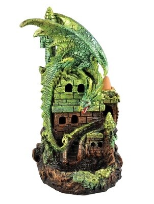 Green Dragon Backflow Incense Burner w/ LED 7.5&quot;