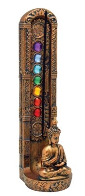 Standing Chakra Buddha Incense Burner 9&quot;