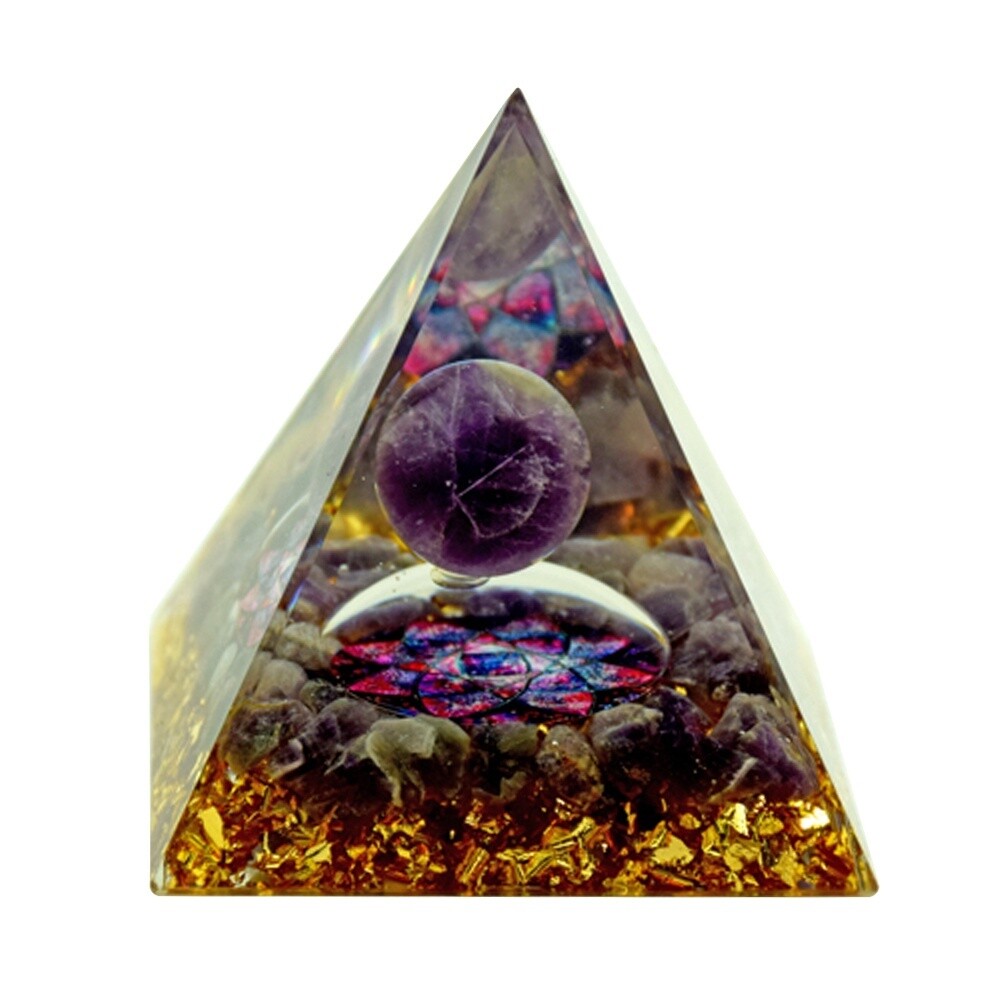 Orgonite Pyramids, Style: Purple Moon w/ Lotus