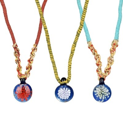 Glass Pendant on Hemp Necklace