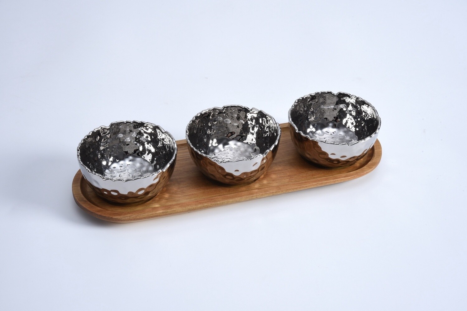 MILLENIUM SET/3 BOWLS ON WOOD- WB-019