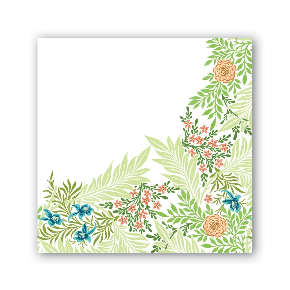 POPPIES &amp; POSIES LEAFY COCKTAIL NAPKINS - 814385B