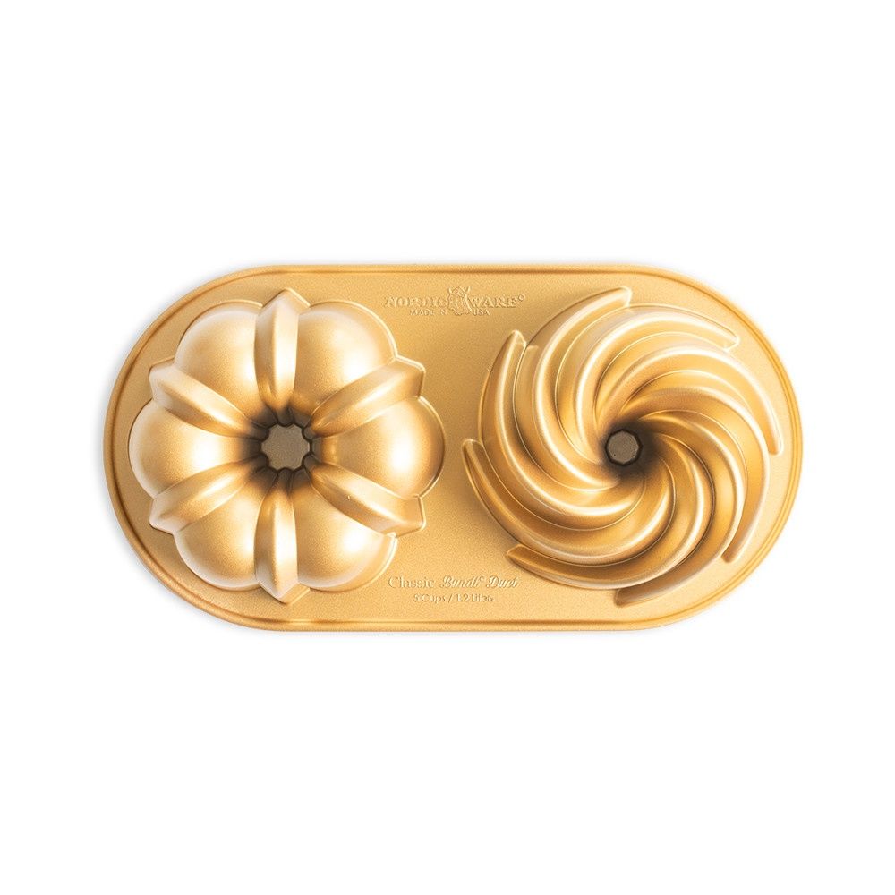 CLASSIC GOLD COLOR BUNDT DUET PAN - 97277