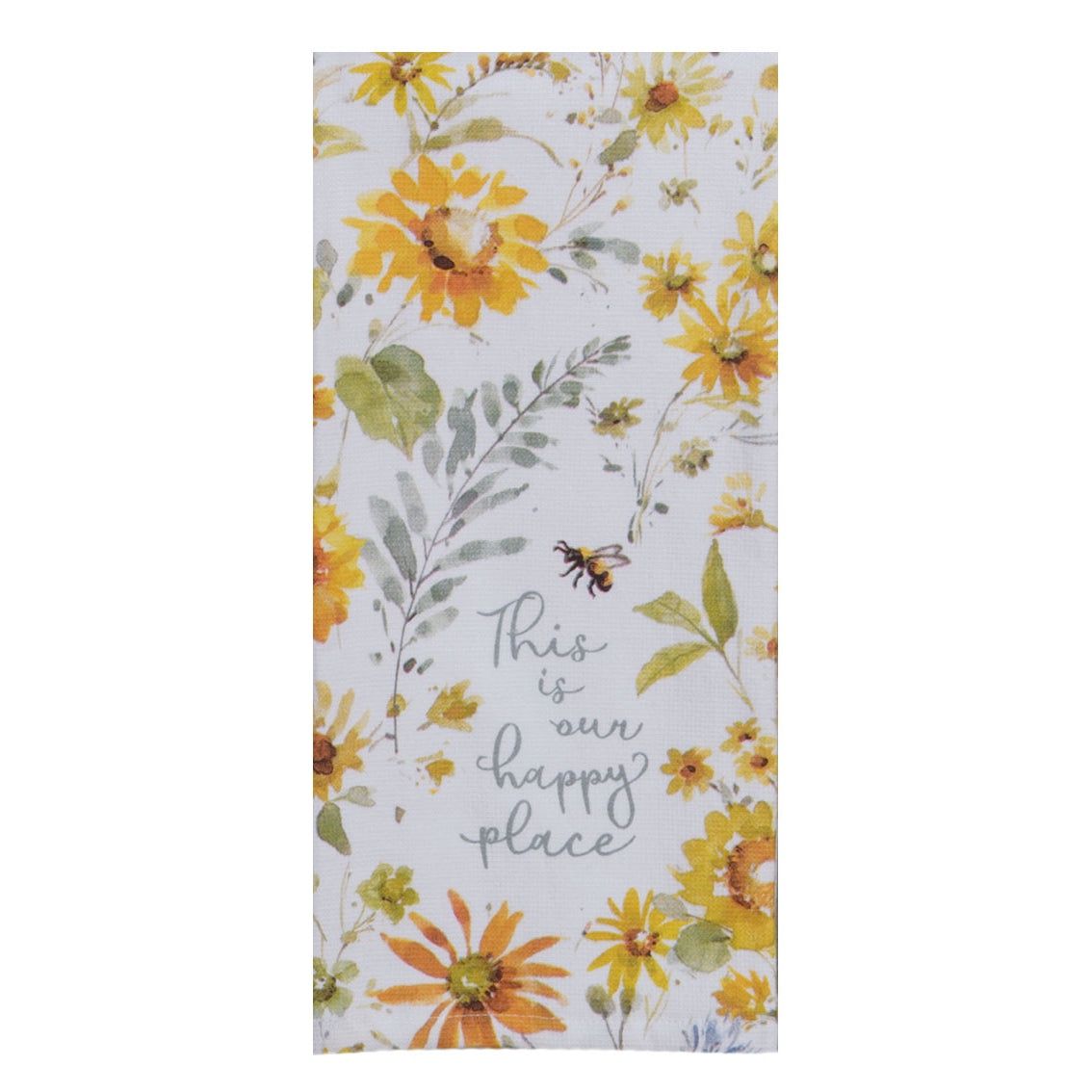 SUNFLOWERS HAPPY PLACE DP TERRY TOWEL - R7241