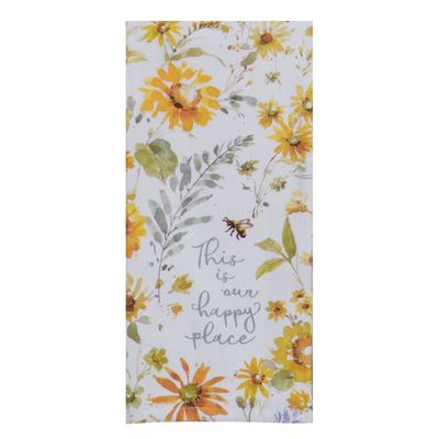 SUNFLOWERS HAPPY PLACE DP TERRY TOWEL - R7241