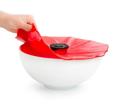 13" RED POPPY SILICONE LID - 2906