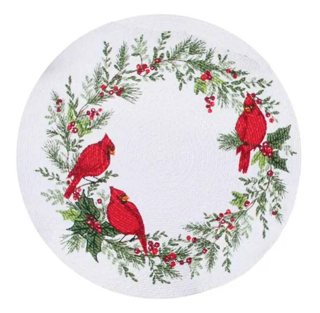 KD WINTER CARDINAL BRAIDED PLACEMAT - H7104