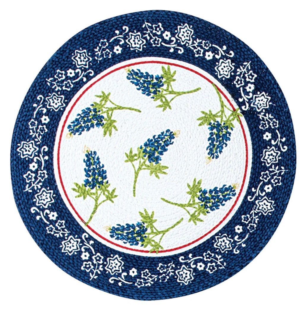 BLUEBONNETS BRAIDED ROUND PLACEMAT - R3764