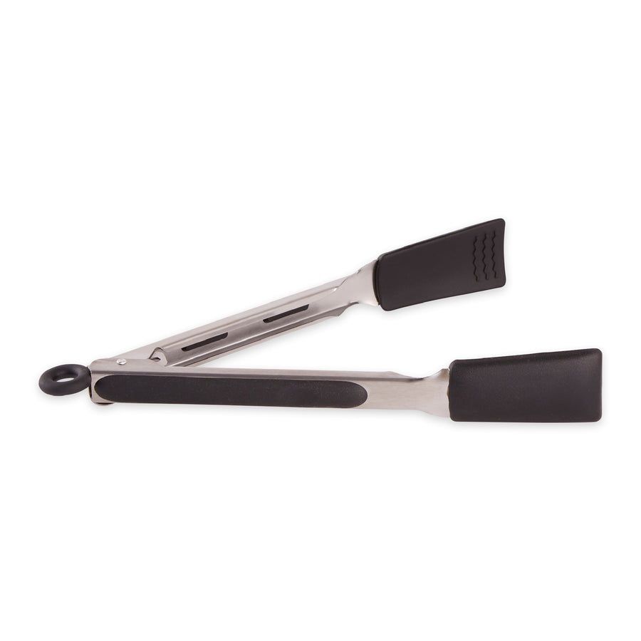 BLACK SQUARE TIP SILICONE TONGS - STS-9BK