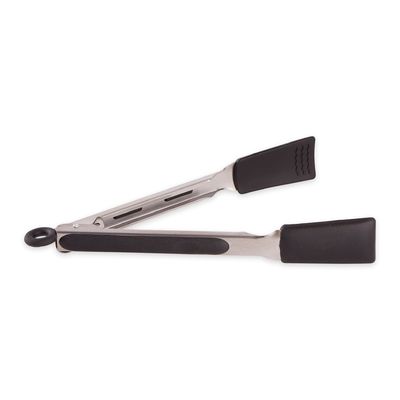 BLACK SQUARE TIP SILICONE TONGS - STS-9BK