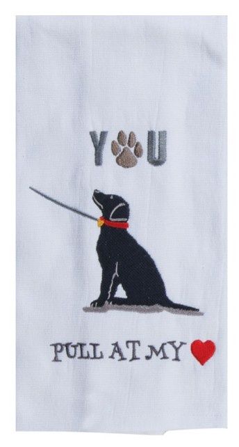 PULL AT MY HEART DOG DP TERRY TOWEL - R7340