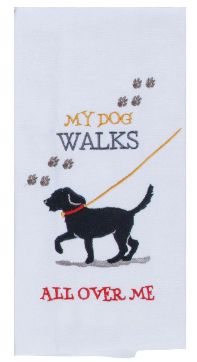 MY DOG WALKS DP TERRY TOWEL - R7338