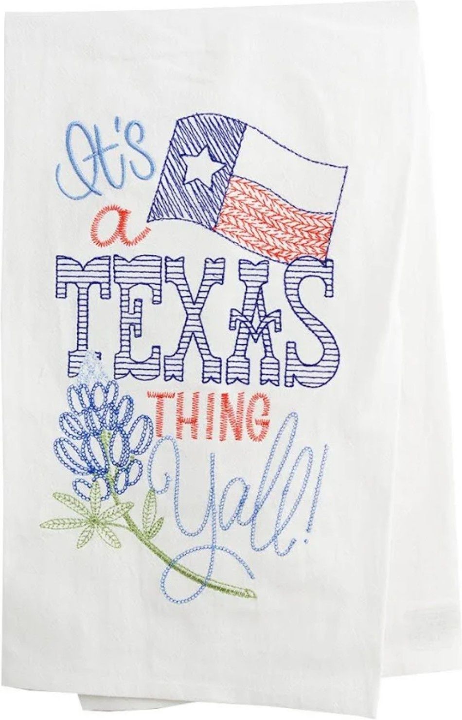 TEXAS Y'ALL EMBROIDERED FLOUR SACK TOWEL - R7984