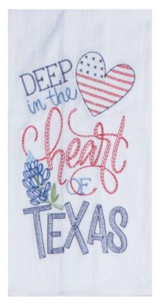 HEART OF TEXAS EMBROIDERED FLOUR SACK TOWEL - R7982