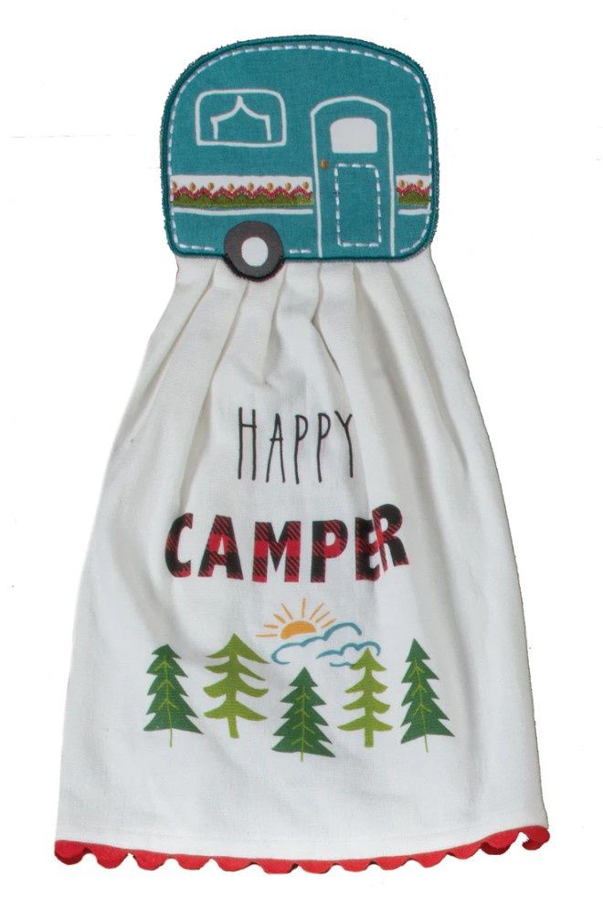 HAPPY CAMPER HANG-UP TOWEL - R8068