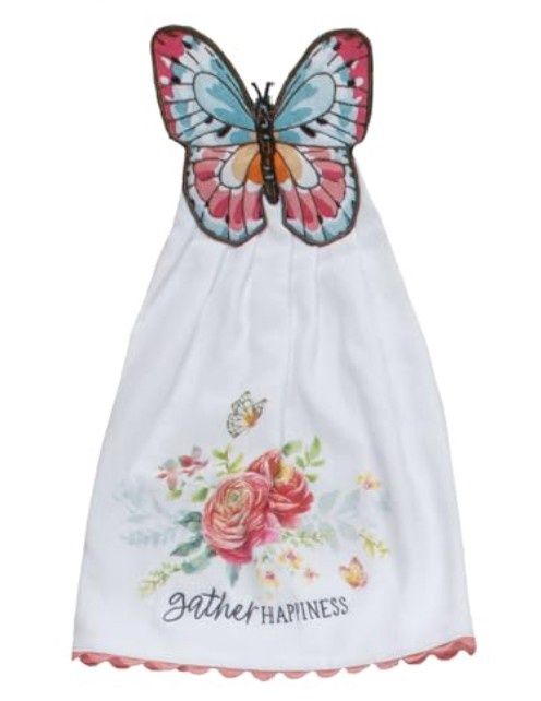 GARDEN BUTTERFLY HANG-UP TOWEL - R8109